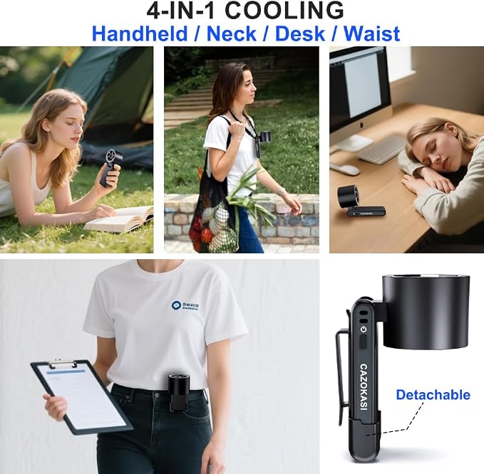 CAZOKASI Rechargeable Strong Wind Handheld Fan