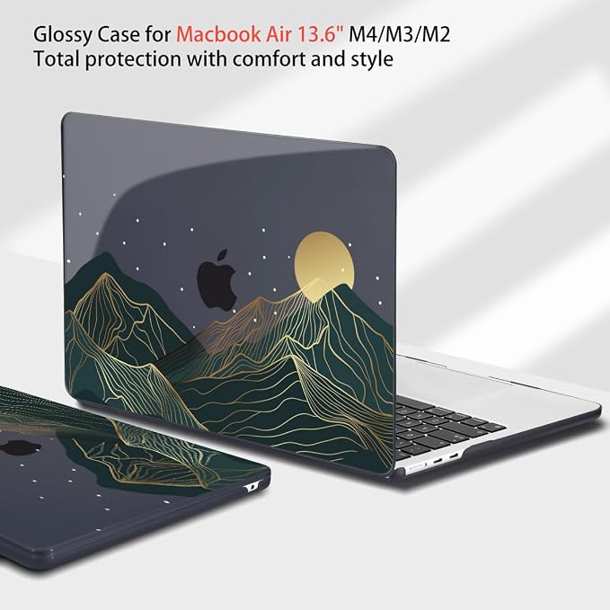 Teryeefi MacBook Air M2 Case 2022 Release A2681 Model, Glossy Plastic Hard