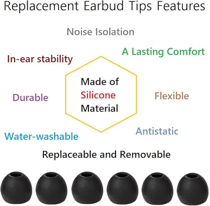 36 Pieces Medium Earbud Tips Soft and Comfortable Ear Bud Replacement Pieces