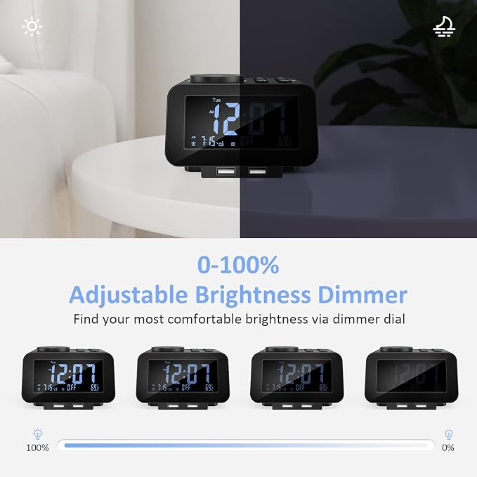 uscce Digital Dual Alarm Clock Radio