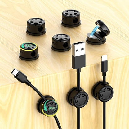 11PCS Cable Management Cord Holder Organizer, Magnetic Cable Clips Adhesive
