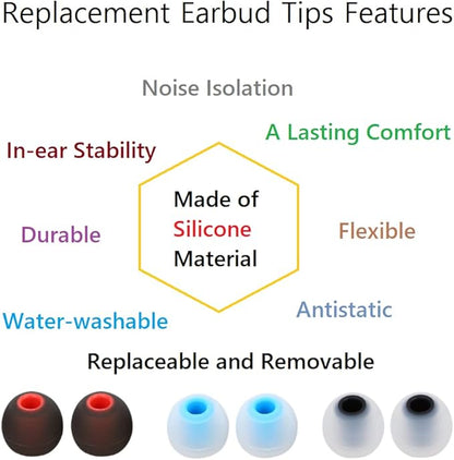 Earbuds Replacement Tips Silicone Earbud Tips Ear Gels Fit