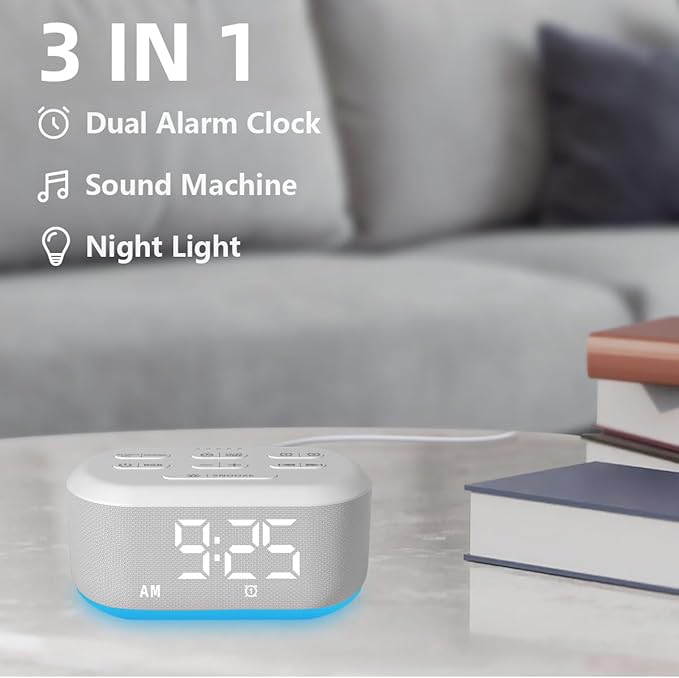 Brown Noise Machine Small Digital Alarm Clock Sound Machine