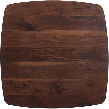 42 Inch Walnut Square Dining Table for 4-6 Person,Mid-Century Brown Tulip Table Kitchen Dining Table with MDF Tabletop and Pedestal Base for Home Kitchen