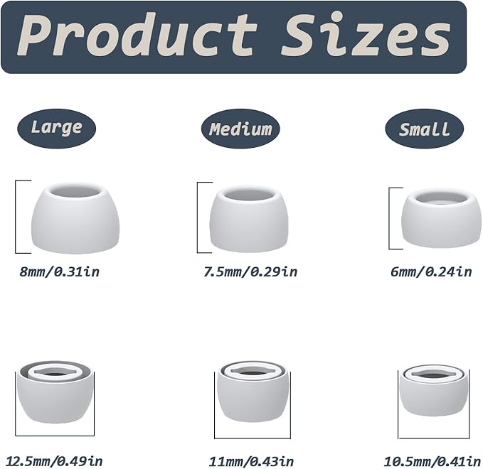 6 Pairs Replacement Eartips for Samsung Galaxy Buds Pro Headphones, Silicone