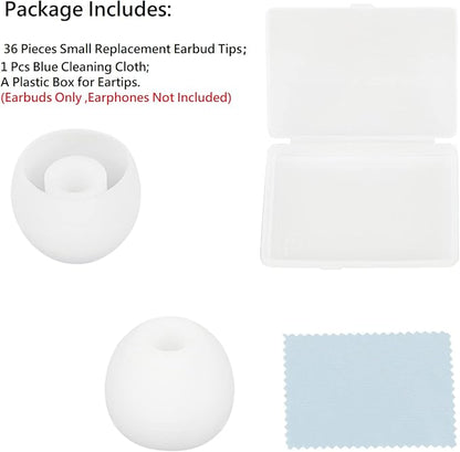36 Pieces Small Earbud Tips Soft and Comfortable Silicone Earbud Tips Ear Bud