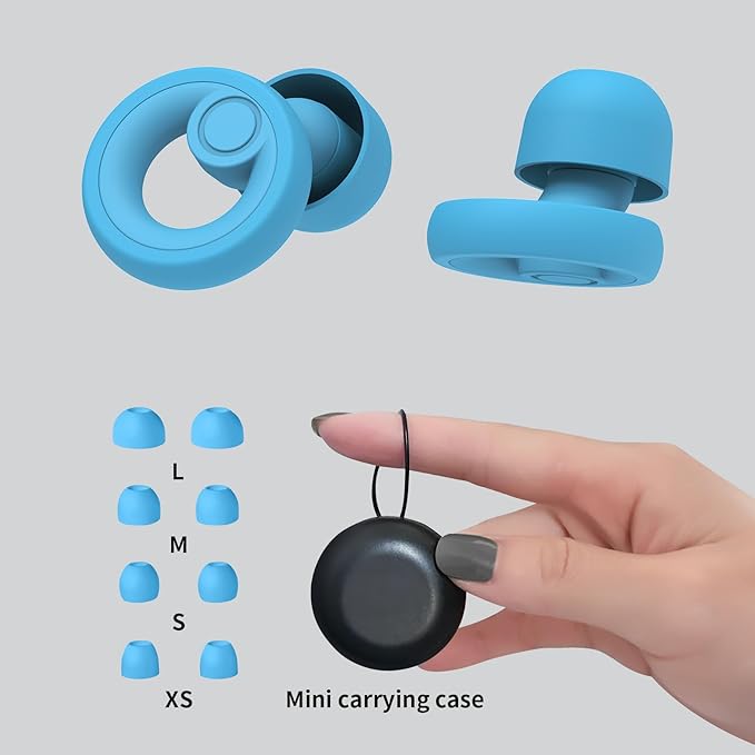 Ear Plugs for Noise Cancelling Ear Protection EarPlugs for Sleep, 8 Size Eartips