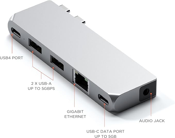 Satechi USB C Hub Multiport Adapter Pro Hub Mini, USBC Dongle