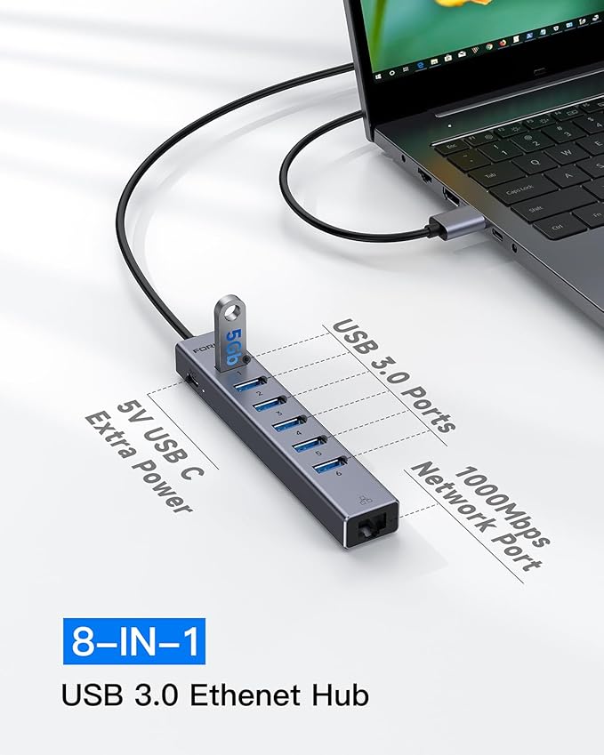 7 Port USB Hub USB Ethernet HUB