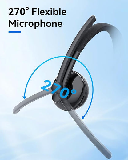 EMEET HS50 Wired Headset with Mic, On-Ear Computer Headphones with Noise