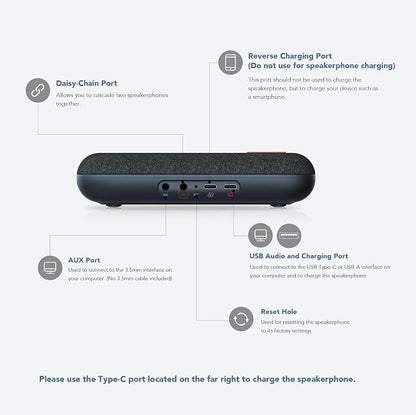 NUROUM A15 Conference Speaker and Microphone, Portable&Scalable Bluetooth