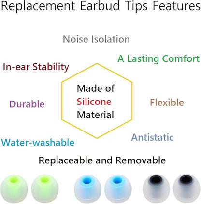 Earbuds Replacement Tips Silicone Earbud Tips Ear Gels Fit