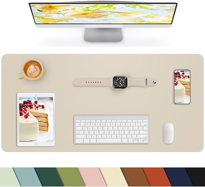 Small Desk Mat, Leather Desk Pad Protector, Desk Mouse pad, Office Desk mat