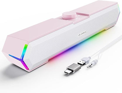 LENRUE G11 Computer Speakers for Desktop, Touch Lights PC Speakers