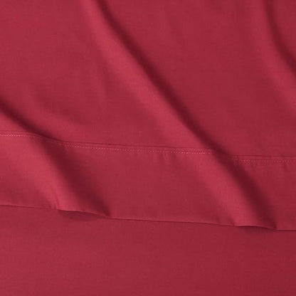 Amazon Basics Lightweight Super Soft Easy Care Microfiber 4-Piece Bed Sheet Set with 14-Inch Deep Pockets, King, Burgundy, Solid