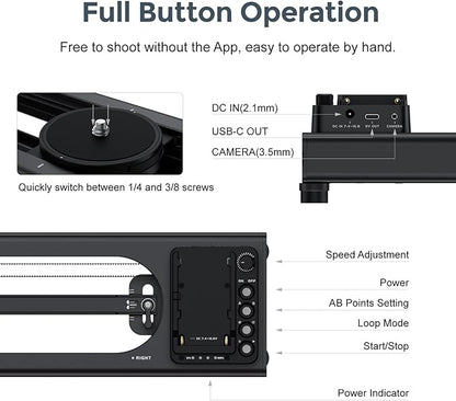 Accsoon Toprig S60 Motorized Camera Slider App Wireless Control Carbon Fiber