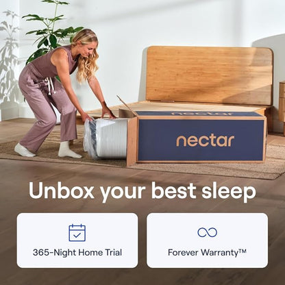 Nectar Classic 12” King Mattress - Medium Firm - Contouring Memory Foam - Cooling Top Layer - Support & Pressure-Relief - Mattress in a Box - 365-Night Trial & Forever Warranty