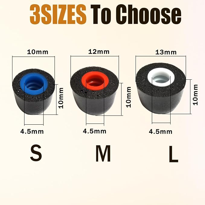 Memory Foam Tips Replacement Earbuds Tips Noise Reduction Anti-Slip fit