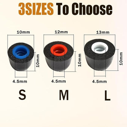 Memory Foam Tips Replacement Earbuds Tips Noise Reduction Anti-Slip fit
