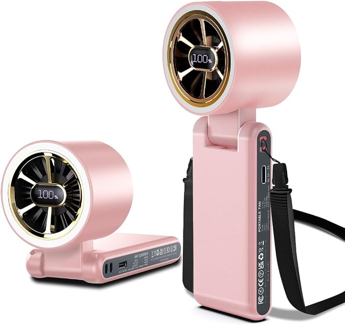 CAZOKASI Rechargeable Strong Wind Handheld Fan