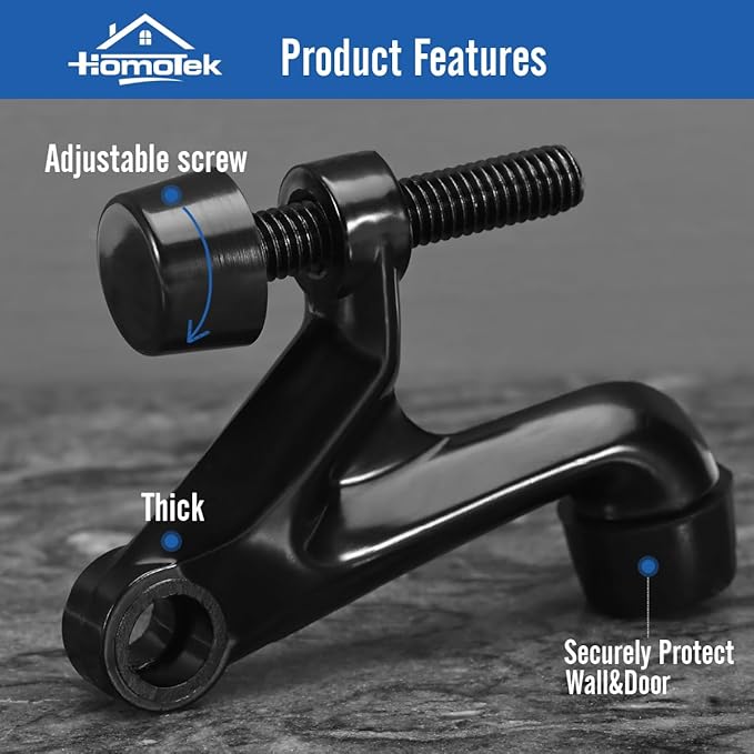 HOMOTEK 4 Pack Hinge Pin Door Stoppers, Hing Door Stops, Adjustable Deluxe