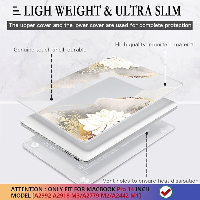 CISSOOK Compatible with MacBook Pro 14 inch Case 2024 2023-2021 Release Model: