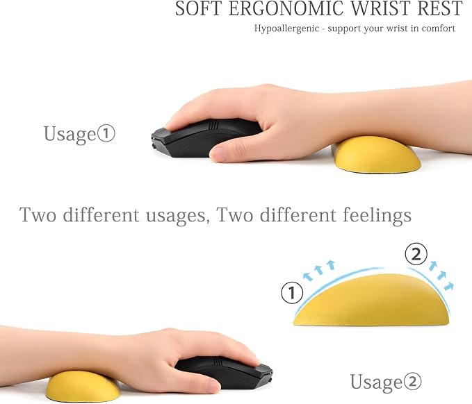UnivoColors Design-Wave Wrist Rest, Artificial Sheepskin+Memory