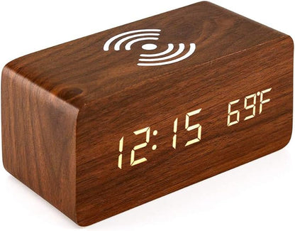 OCT17 Alarm Clock with Qi Wireless Charging Pad Compatible with iPhone Samsung
