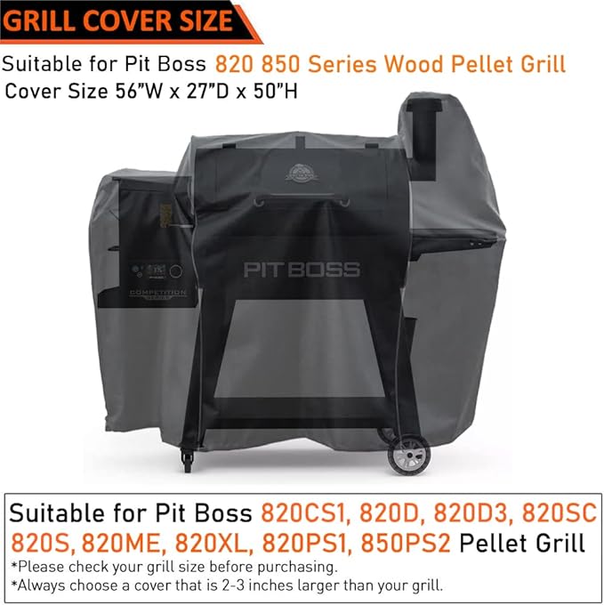 ZJYWSCH Grill Cover for Pit Boss 850 Competition PB850CS1, PB820PS1 PB850PS2 Pro Series 850 DX 820 Sportsman 820SP 820D 820D3 820XL 700 DX Pellet Grill Smoker PitBoss 850 Grill Cover
