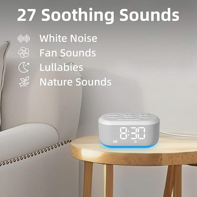 Brown Noise Machine Small Digital Alarm Clock Sound Machine