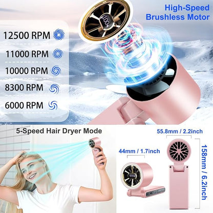 CAZOKASI Rechargeable Strong Wind Handheld Fan