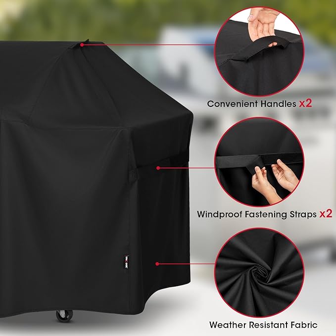 Unicook 63 Inch Grill Cover for Weber Genesis 300 Series and New 2022 Genesis 300, Outdoor BBQ Gas Grill Cover, Heavy Duty Waterproof Fade Resistant, Compared to Weber 7757