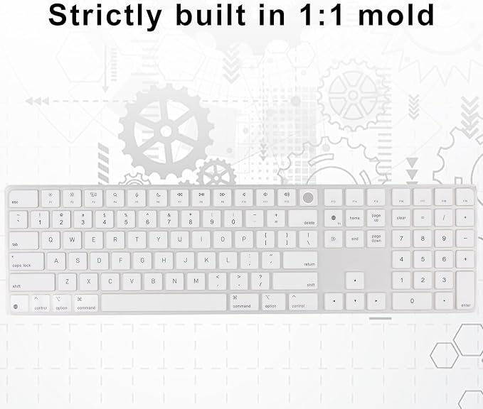 Allinside White Keyboard Cover for 2024 Mac Magic Keyboard