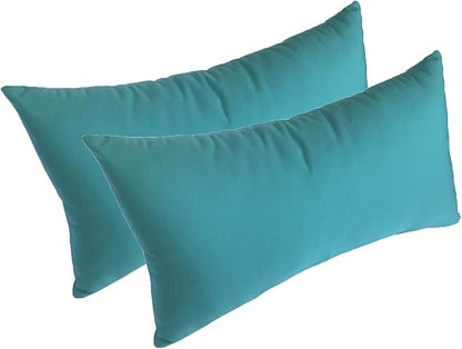 Comfort Classics Set of 2-22x12x4 Sunbrella Indoor/Outdoor Fabrics Lumbar Pillows in Aruba Inc.