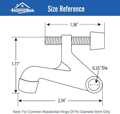 HOMOTEK 4 Pack Hinge Pin Door Stoppers, Hing Door Stops, Adjustable Deluxe
