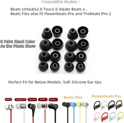 Replacement Ear Tips for Beats Urbeats2.0 Tour2.0 ibeats Beats x, Beats Flex