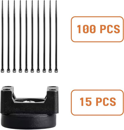15Pcs Magnetic Cable Clips Zip Tie Mount Base, Cable Ties Holder, Electrical