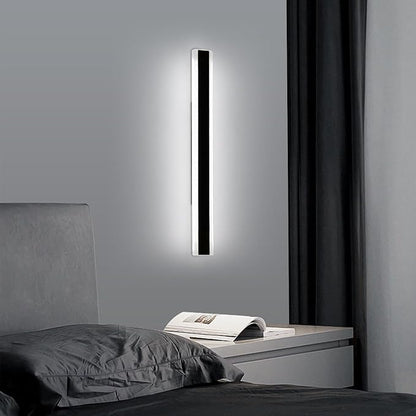 Mikeru 39.3inch Long Led Wall Light, 6000k Cool White Modern Outdoor Wall Light Ip65 Waterproof Black Acrylic Porch Exterior Lighting Fixtures, Exterior Wall Mount Lights for Garage Front Door