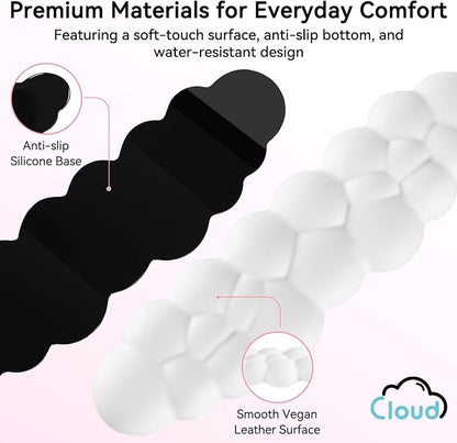 Cloud Wrist Rest for Computer Keyboard, 4-in-1 Memory Foam Leather Cloud