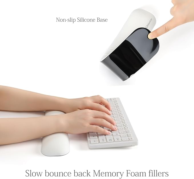 UnivoColors Design-Wave Keyboard Wrist Rest, Artificial Sheepskin+Memory