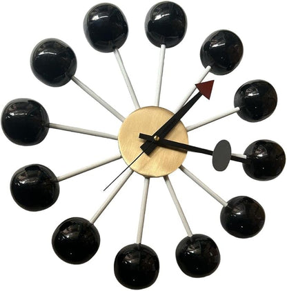George Nelson Inspired Ball Clock Replica Red Retro Wall Clock Mid-Century Modern Home Accent Stylish Wall Art Gift for Housewarming Gift