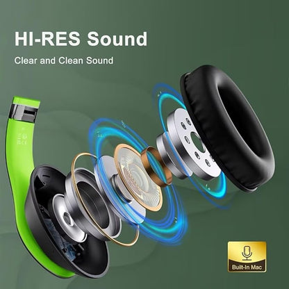Wireless Bluetooth Headphones Over Ear, 65H Playtime HiFi Stereo Headset