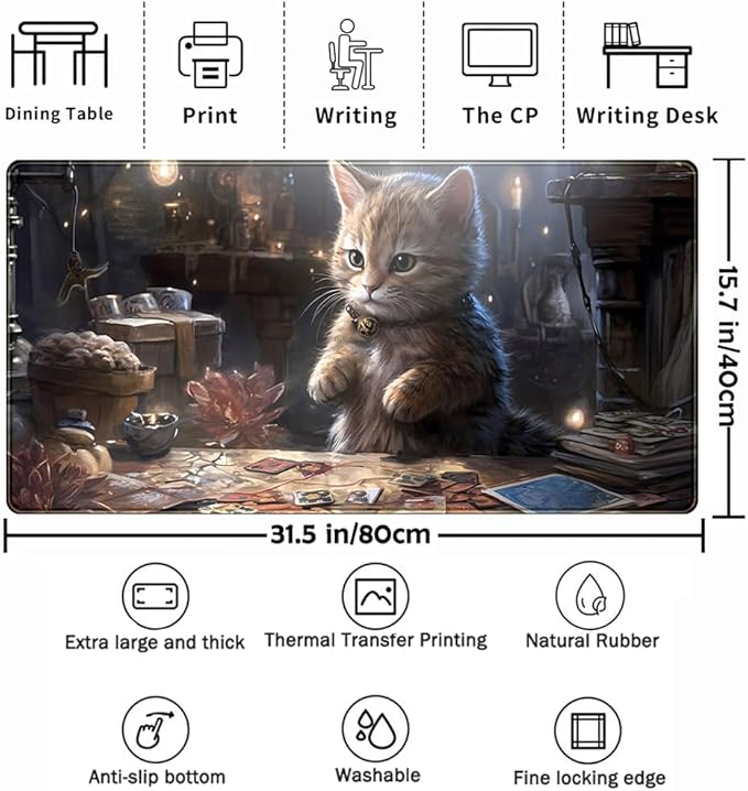 Lotus Cat XL Extended Large Gaming Mouse Pad