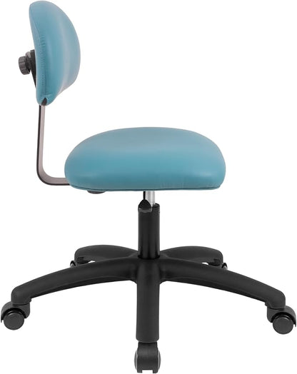 Chair Master FSS Series Square seat (19"-27") seat Height Chair. Vinyl-for Office, Garage, Desk, Shop, Computer, Doctor, Medical, Easy to Clean! NO Footring (Aqua, Medium, Self Braking Casters)