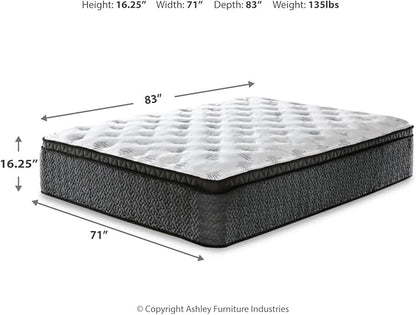 Signature Design by Ashley California King Size Ultra Luxury 16 Inch Hyper Cool Euro Top Hybrid Mattress with Cooling Gel Memory Foam, Fiberglass Free, Mattress In A Box
