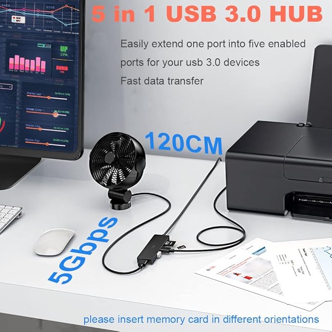 USB Hub 3.0 Splitter, TSUPY USB 3.0 Hub Multi USB Adapter Port Expander