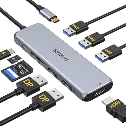 Docking Station Dual DisplayPort, MOKiN USB C Hub Dongle