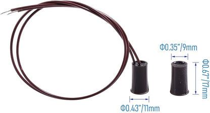 2PCS Recessed Wired Security Window Door Contact Sensor, Normally Closed NC