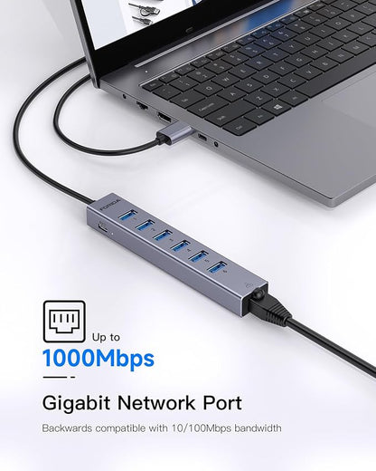 7 Port USB Hub USB Ethernet HUB