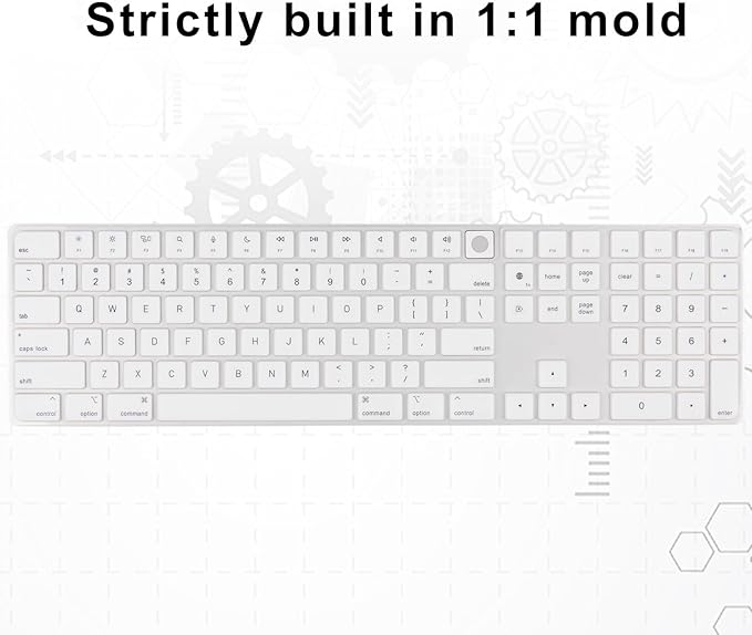 Allinside White Keyboard Cover for Mac Magic Keyboard